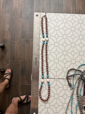Boho Turquoise and Brown Beaded Women’s Necklace